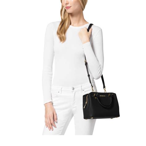 michael michael kors savannah small saffiano leather satchel|Michael Kors saffiano tote large.